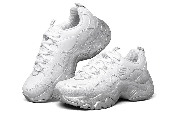 (WMNS) Skechers D Lites 3.0 Low-Top Sneakers White/Silver 149256-WSL