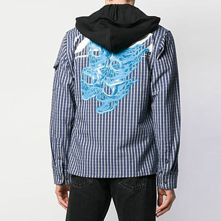 Off-White SS19 Diag Zip-up Fleece Men Blue OMGA065S19D200173088