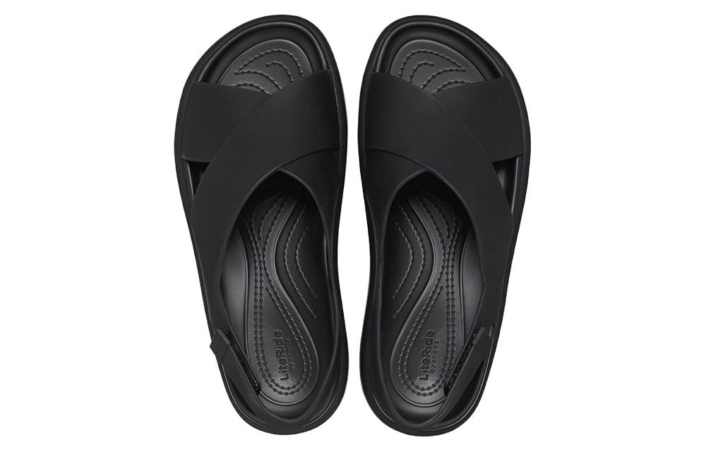 (WMNS) Crocs Brooklyn Luxe Cross Strap 'Black' 209407-060