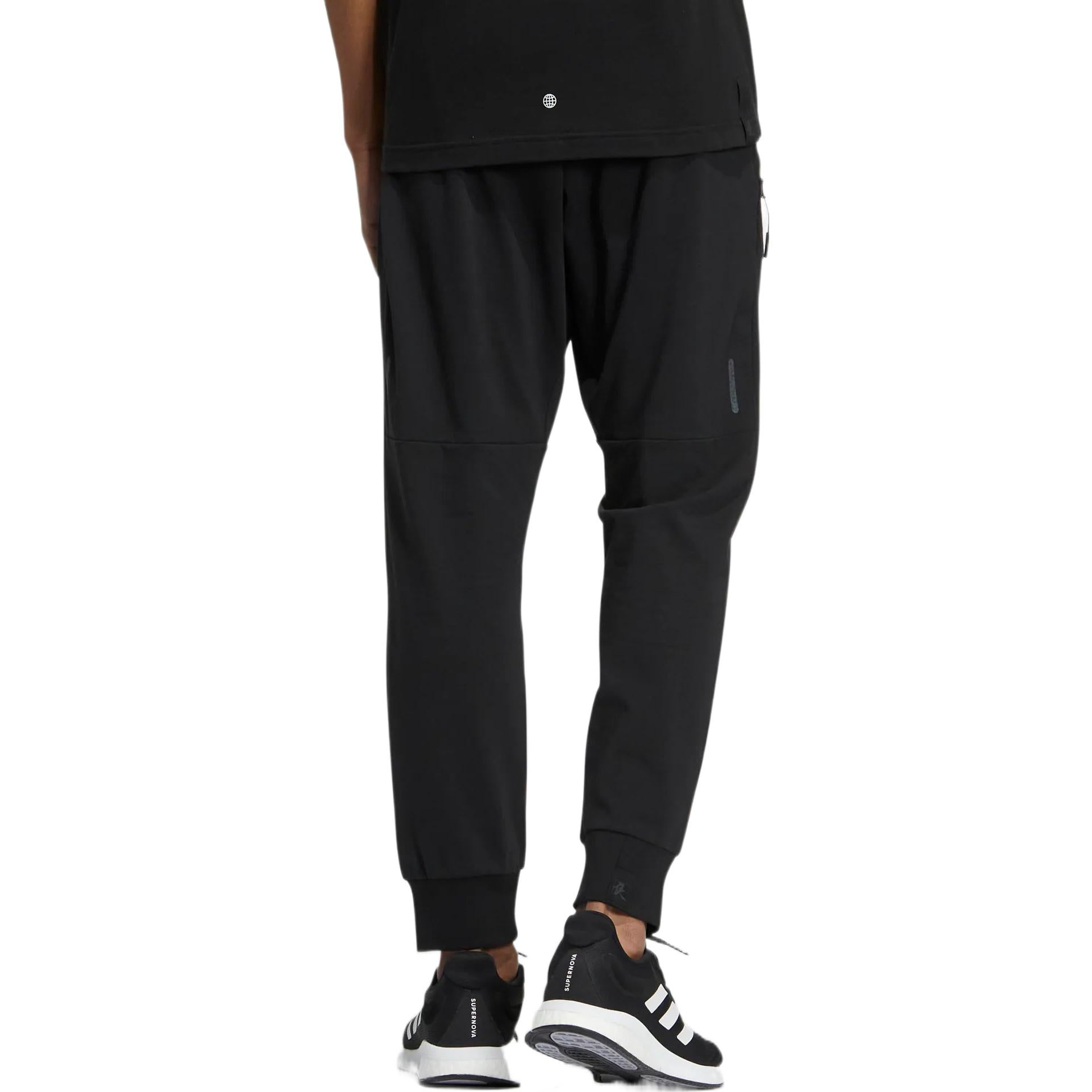 Men's adidas Solid Color Elastic Waistband Sports Pants/Trousers/Joggers Black HE5152