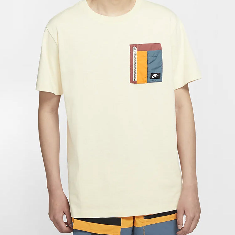 Nike Sportswear Zipper Pocket Design Short Sleeve Gray CZ8671-208