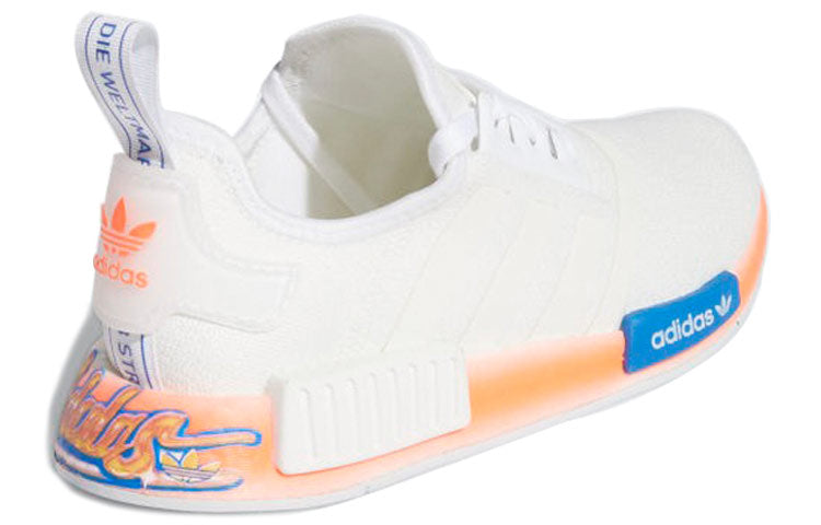(GS) adidas NMD_R1 J 'Graffiti - White Signal Coral' FV7854