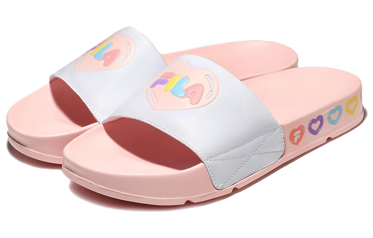 FILA Thick Sole Sports Slippers Unisex Pink Multi-Color Korean Version 'Pink' 1SM01619E_663