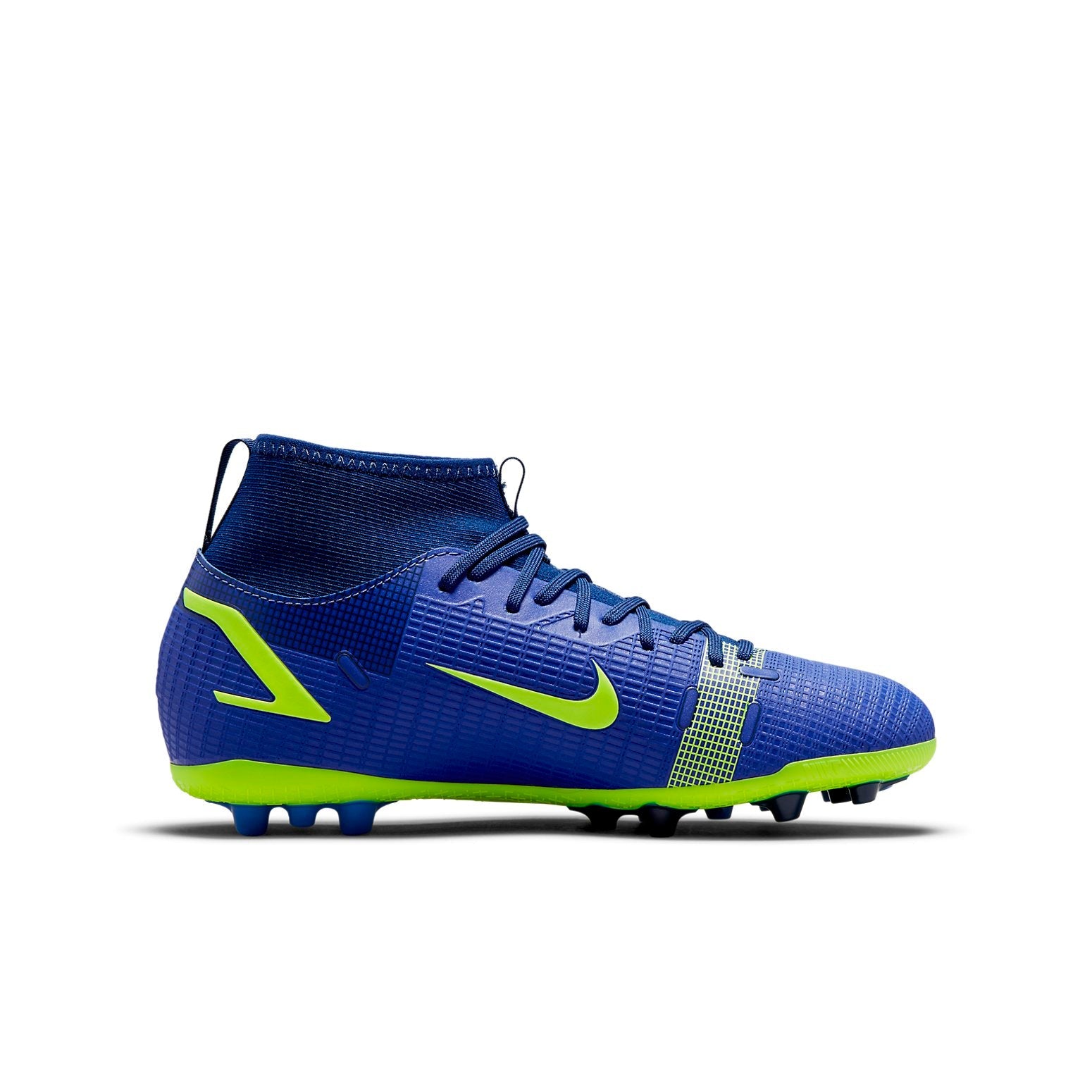 (GS) Nike Jr Mercurial Superfly 8 Academy AG Artificial Grass 'Dark Blue Neon Green' CV0732-474