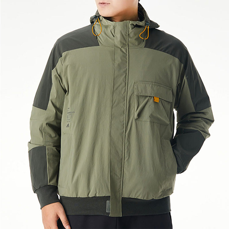 adidas Th Jkt South Colorblock Windproof Casual Fleece Lined Hooded Jacket Green GR6953