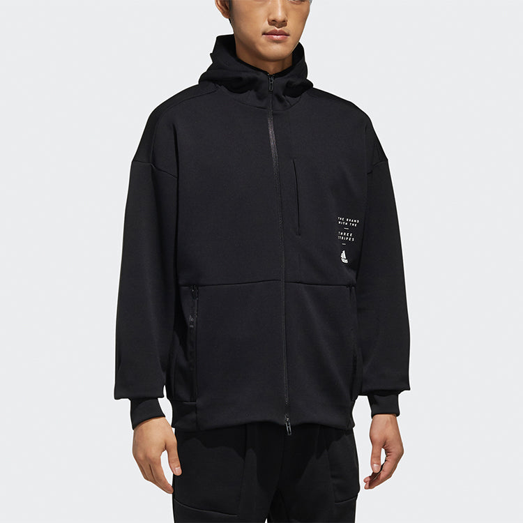 adidas Id Sweat Hd Casual Sports Jacket Men s Black ED1948