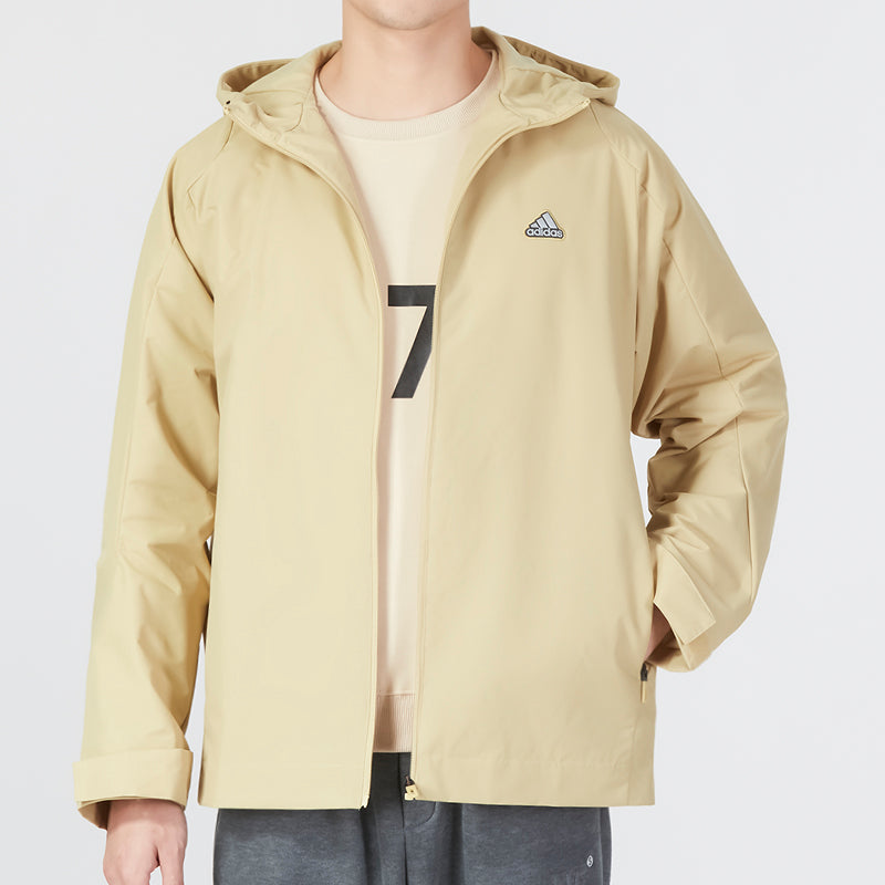 adidas Tech MH Woven Jacket Asia Sizing 'Beige' HY5834