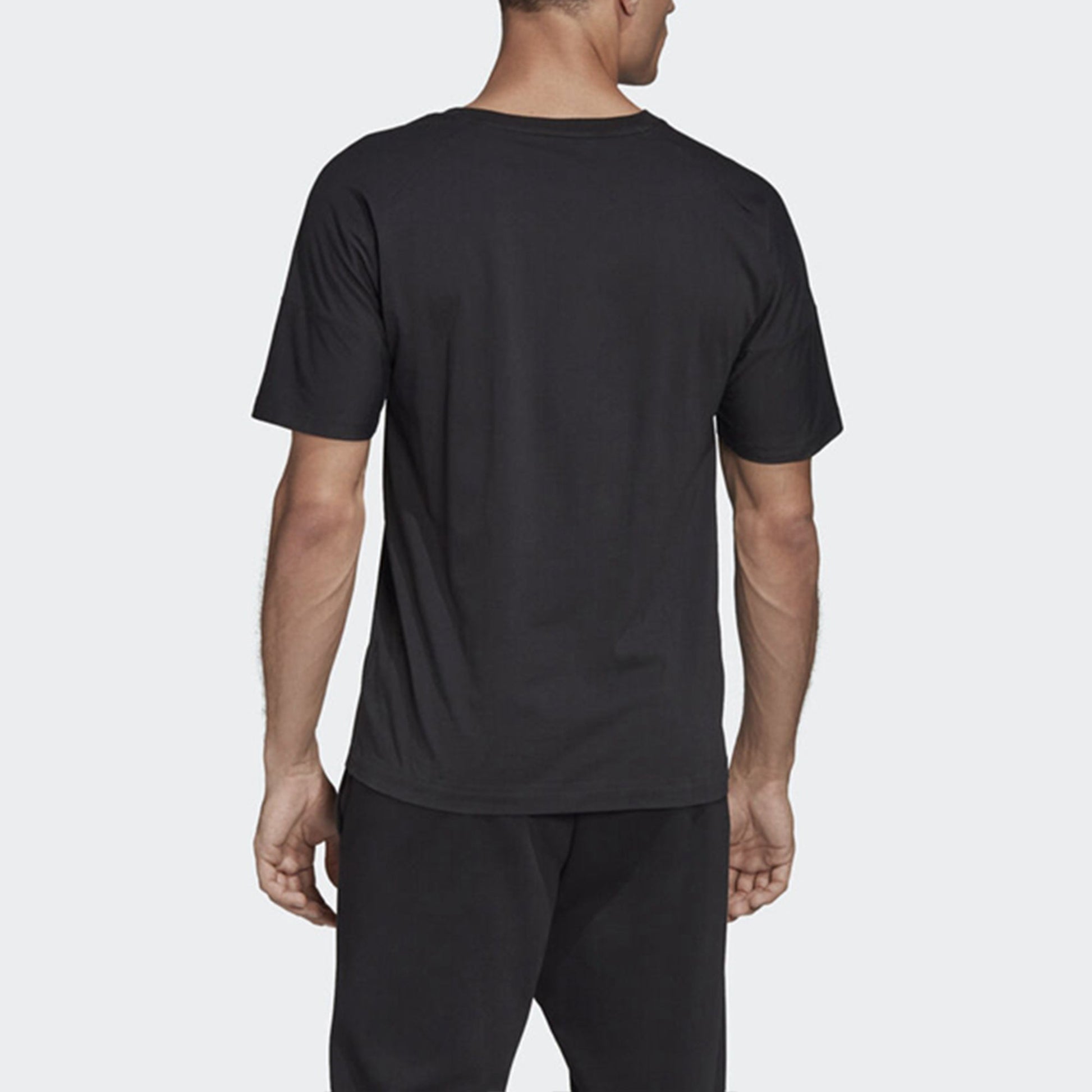 adidas Training Sports Stripe Printing Short Sleeve Black FL3988