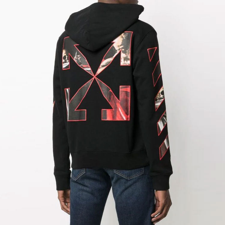 Off-White FW21 Logo Pattern Printing Pullover Ordinary Version Black OMBB037F21FLE0081025