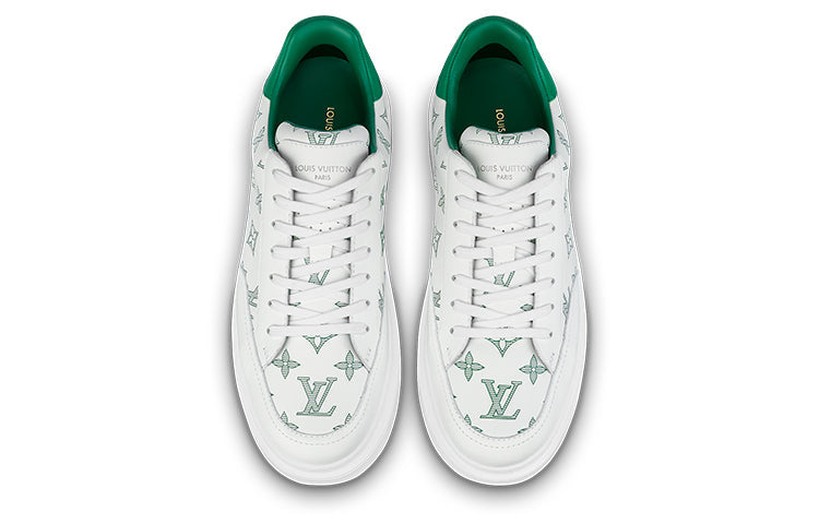 LOUIS VUITTON Beverly Hills Sneakers 'White Green Monogram' 1ABMDN