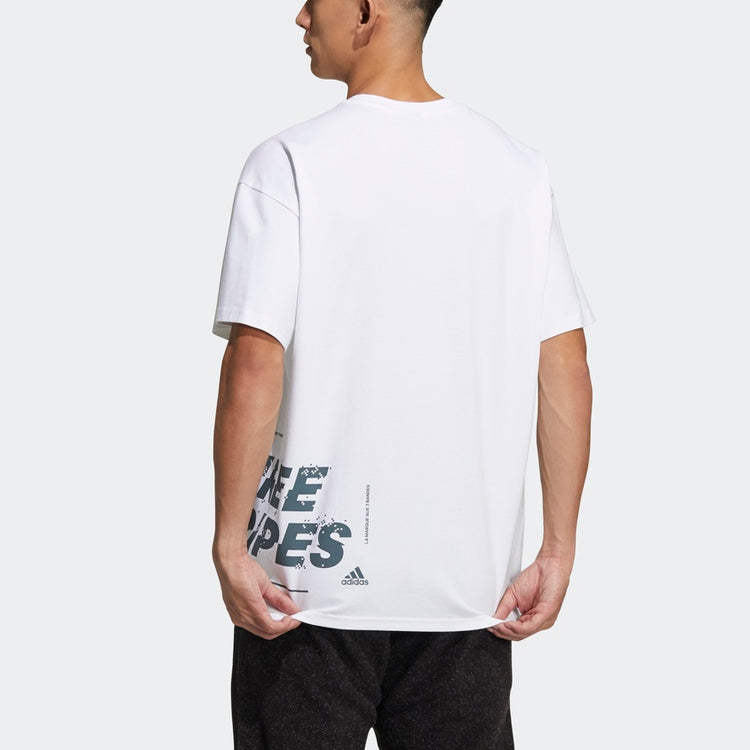 adidas Alphabet Printing Casual Round Neck Short Sleeve White GL8710