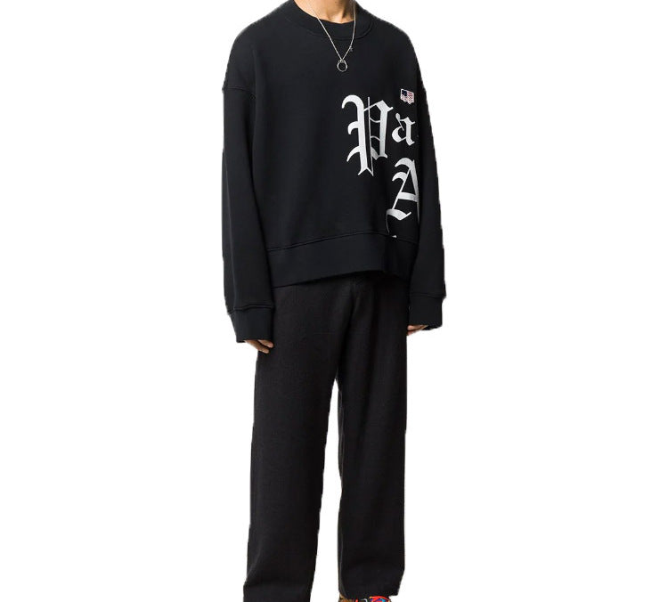 Men's PALM ANGELS New Gothic Logo Pullover Black PMBA026S206310061001