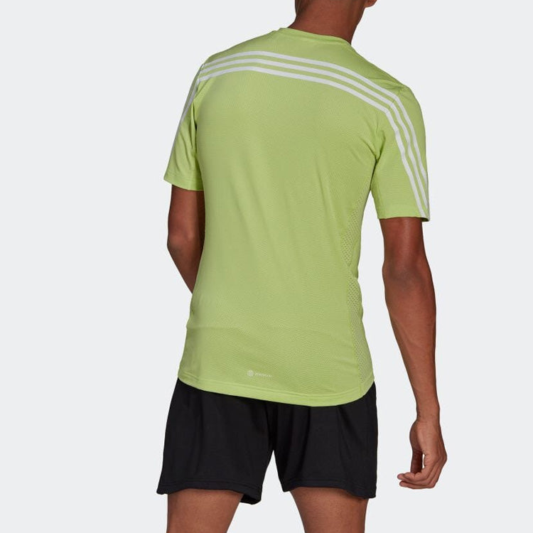 Men's adidas Alphabet Logo Printing Round Neck Pullover Short Sleeve Japanese Version Green T-Shirt HC4441