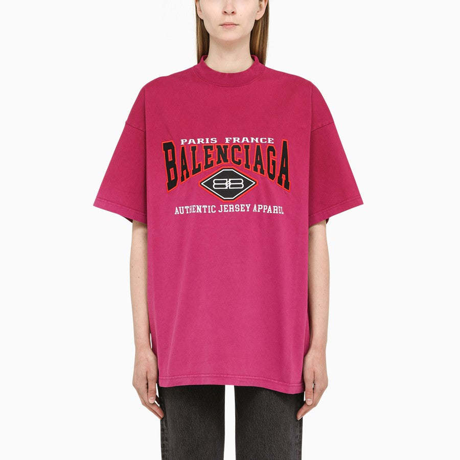 Balenciaga B Authentic Vintage Jersey Oversized T-Shirt 'Pink' 694576TMVA95566