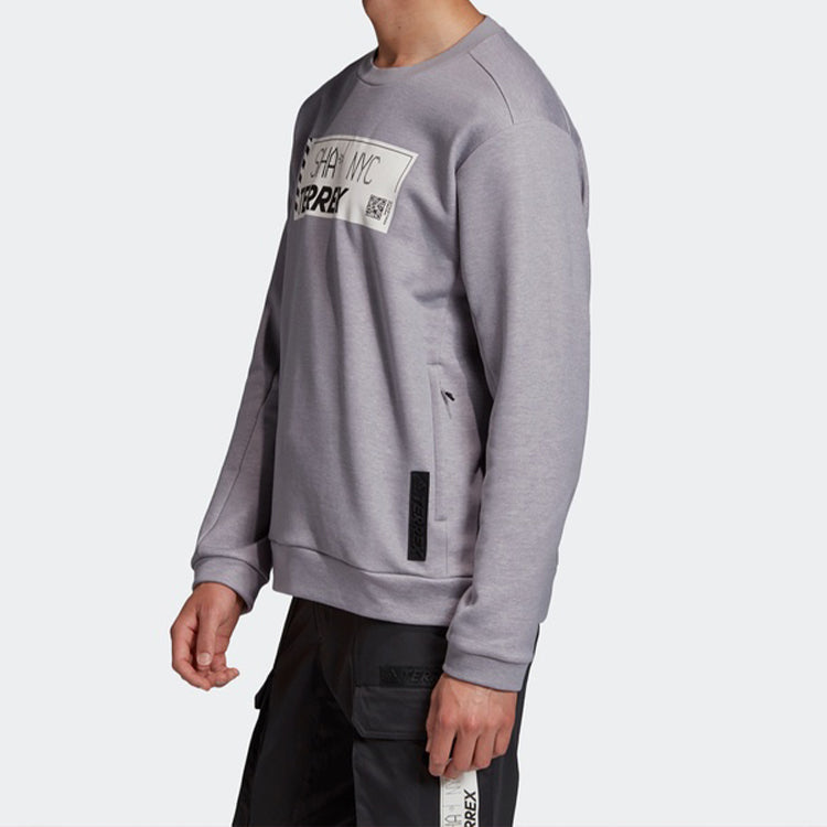 adidas Terrex Outdoor Solid Color Alphabet Pullover Gray GF0040