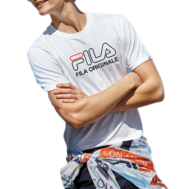 FILA Alphabet Logo Printing Round Neck Short Sleeve White F51M028131A-WT