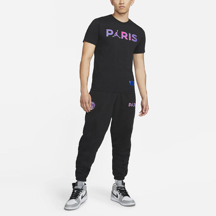 Air Jordan Paris Saint-Germain Casual Sports Round Neck Short Sleeve Black CZ0802-010