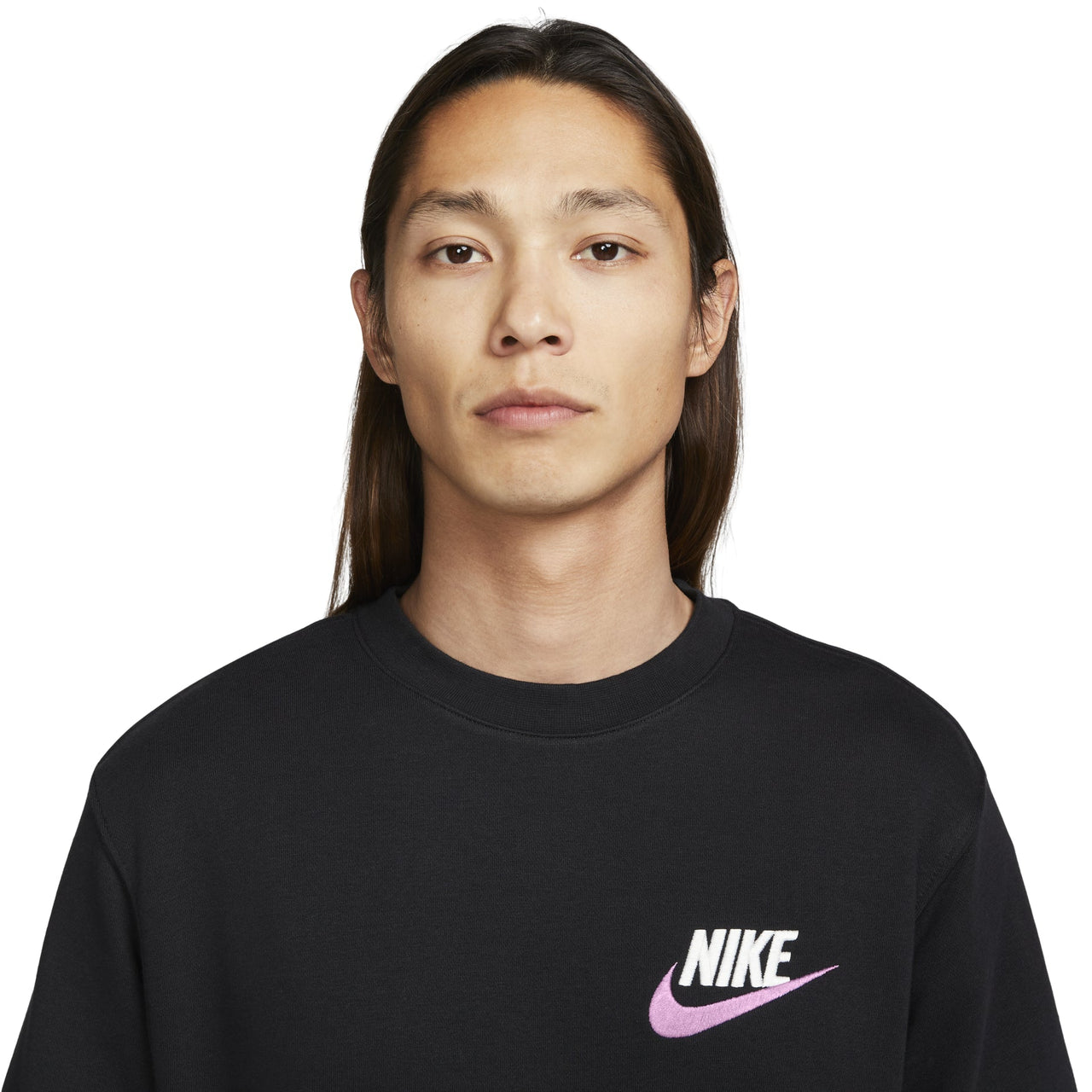 Nike Club French Terry Crew Sweatshirt (Asia Sizing) 'Black' FB7685-010