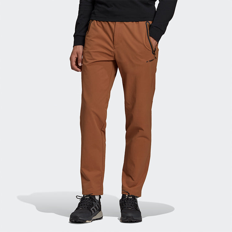 adidas Xplr Lt Ss Pant Solid Color Outdoor Casual Sports Knit Long Pants Orange GE9935