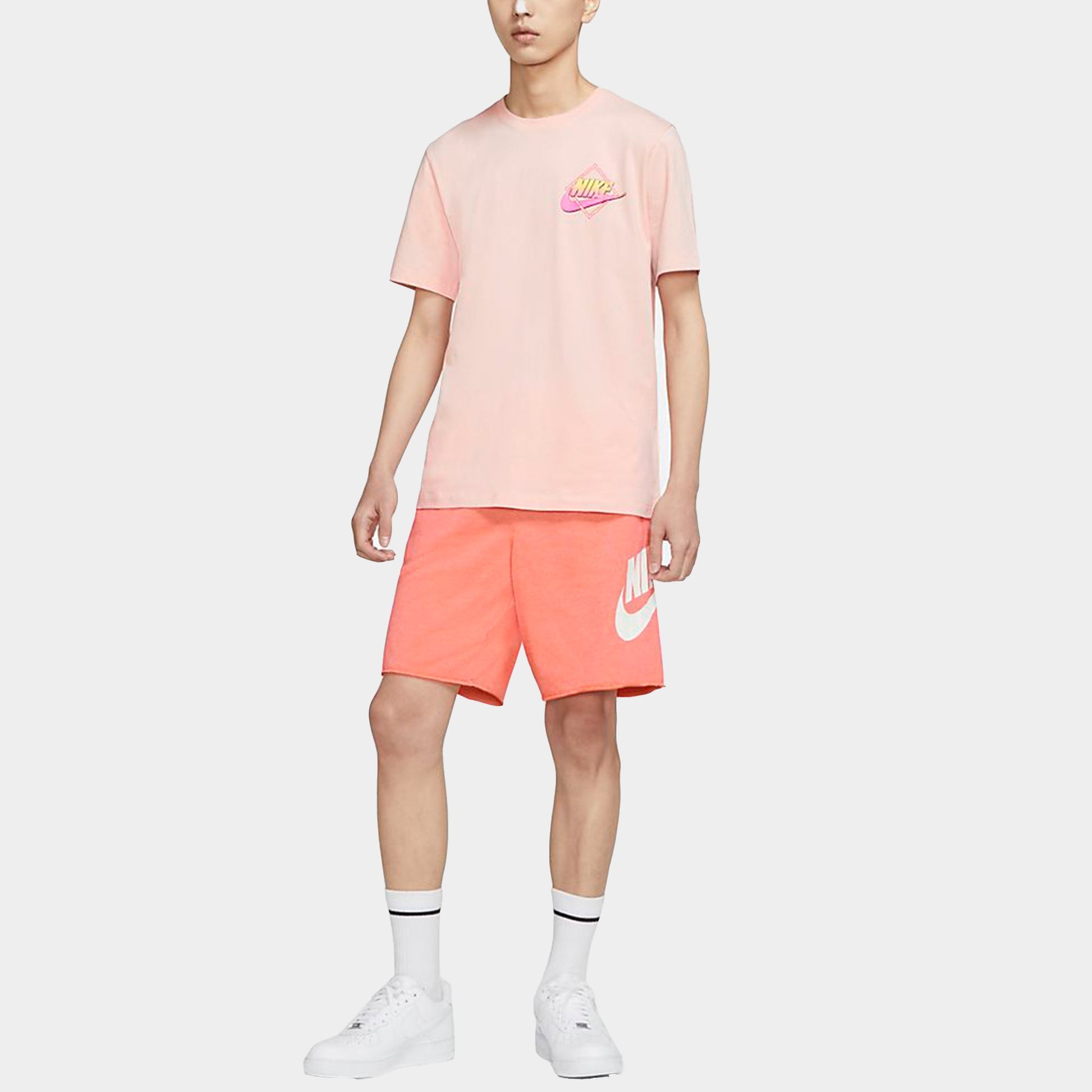 Nike Sportswear Back Printing Sports Short Sleeve Orange DD1285-800