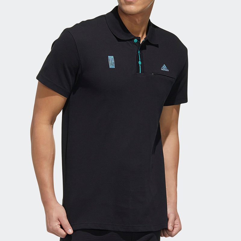 adidas Sports Stylish Short Sleeve Polo Shirt Black FM9352