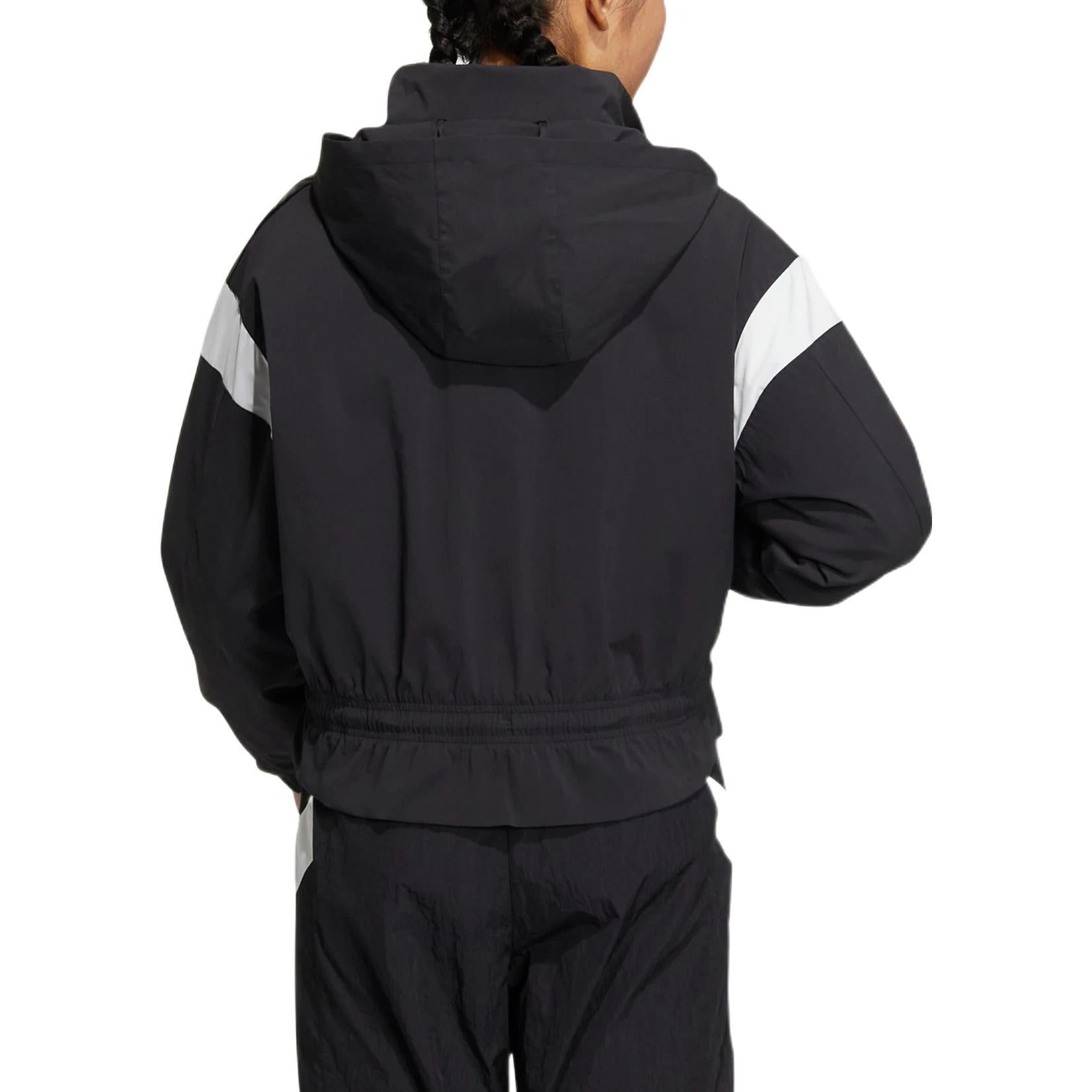 (WMNS) adidas UST Woven Jacket Asia Sizing 'Black White' HR8155