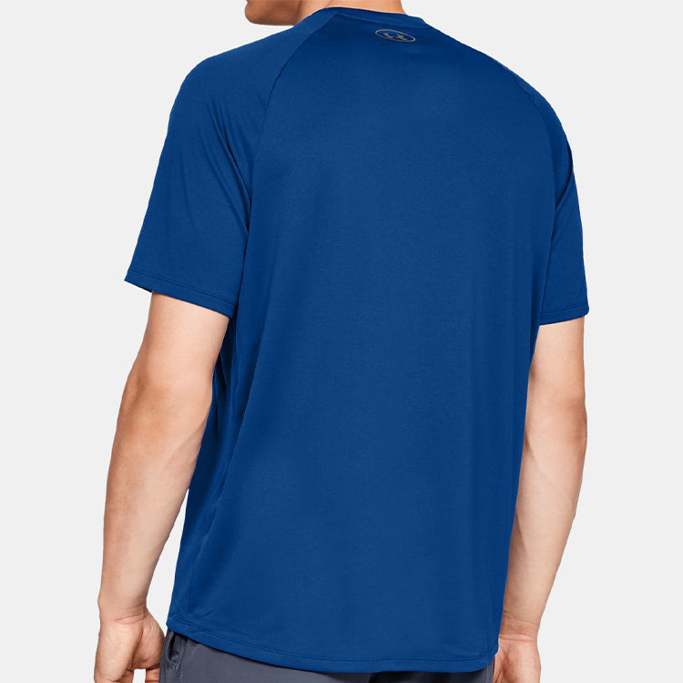 Men's Under Armour Tech 2.0 Short Sleeve Sports Tops Blue 1326413-400