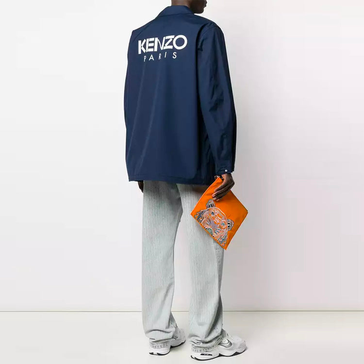 Men's KENZO Back Alphabet Logo lapel Jacket Navy Blue FA55OU3641NK-77