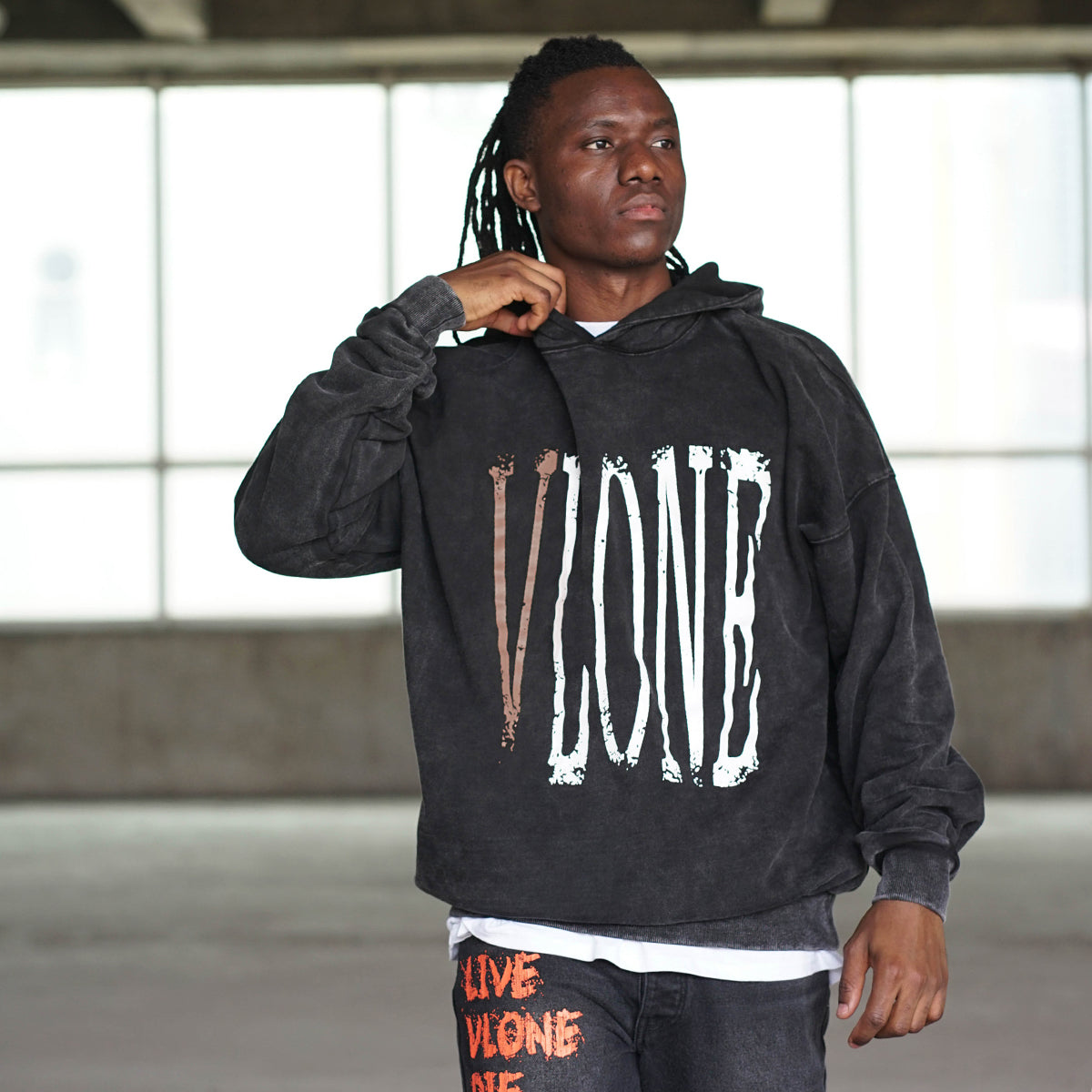 VLONE Live Alone Die Alone Hoodie 'Black Brown' VLHD24003-BK
