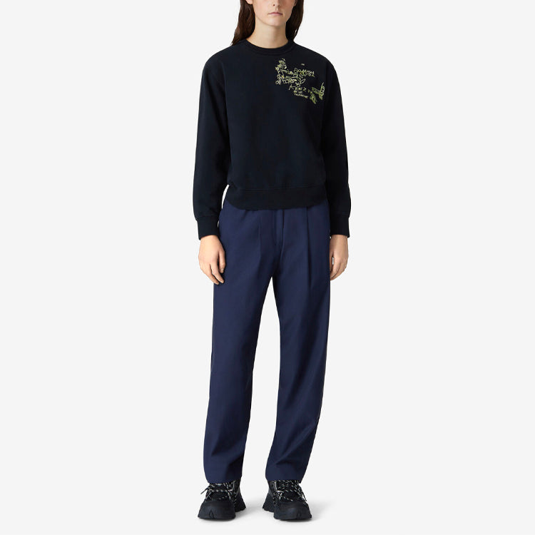 (WMNS) KENZO SS21 Graffiti Logo Round Neck Hoodie Black FB52SW8934MO-99