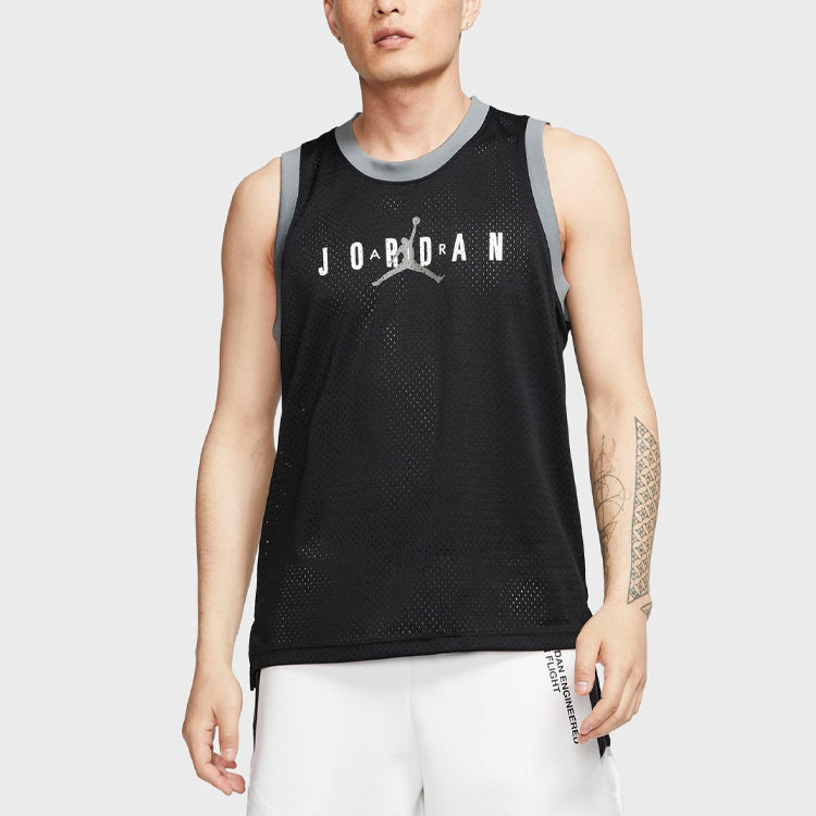Air Jordan Jumpman DNA Alphabet Printing Sports Basketball Vest Black CJ6151-010