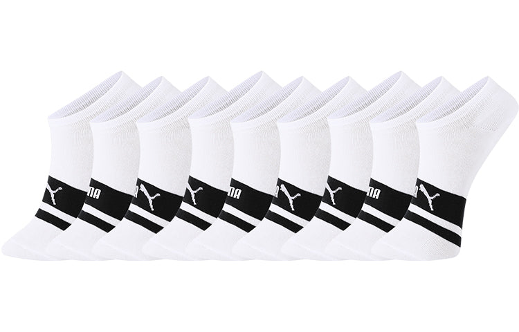 PUMA Unisex Invisible Socks 3 pack 'White Black' 701206513-002