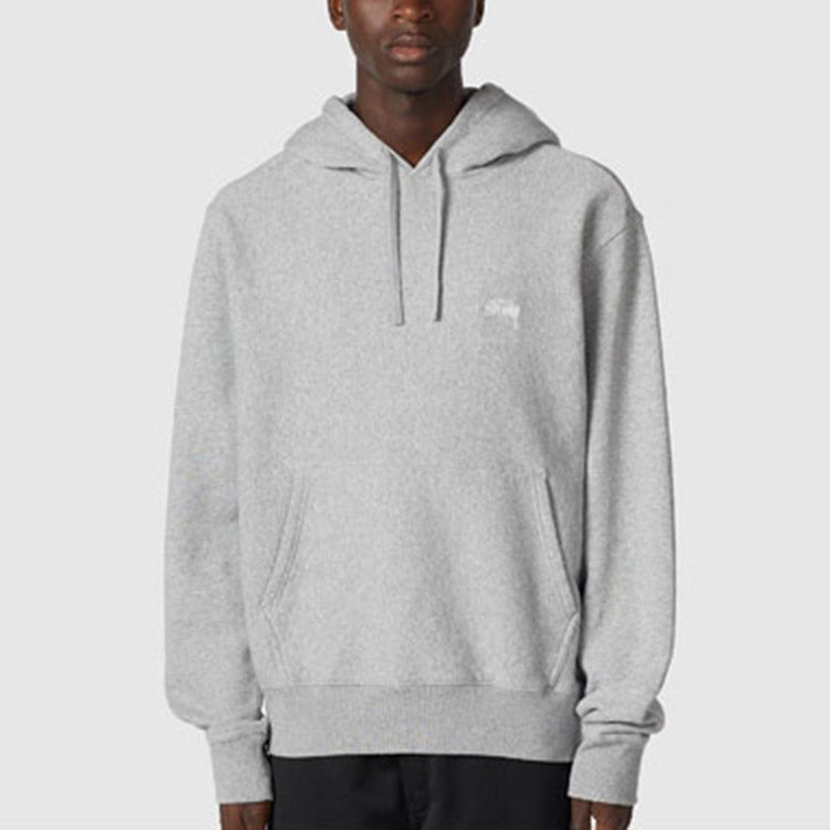 Men's Stussy Logo Hoody hooded Pullover Long Sleeves light grey 118364-GHEA