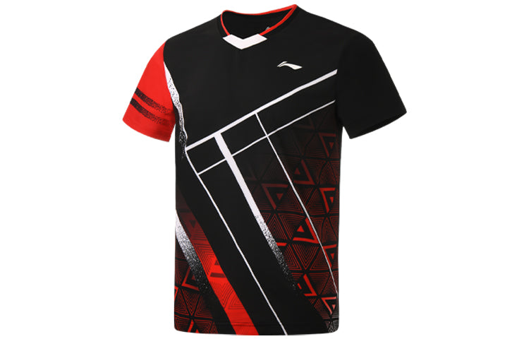 Li-Ning Badminton Series Quick Dry Training tournament Short Sleeve Black AAYS071-2