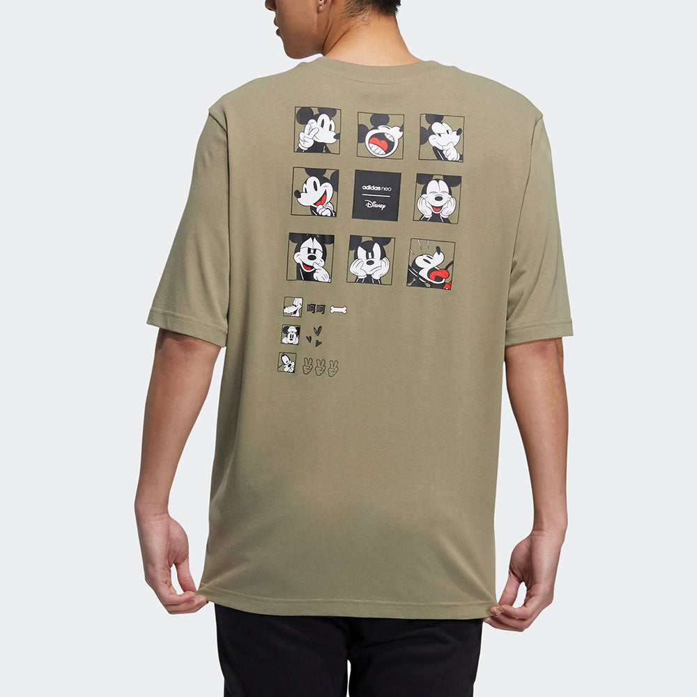 adidas neo x Disney Crossover M Mf Tee 4 Mickey Avatar Printing Sports Short Sleeve Green HF0455