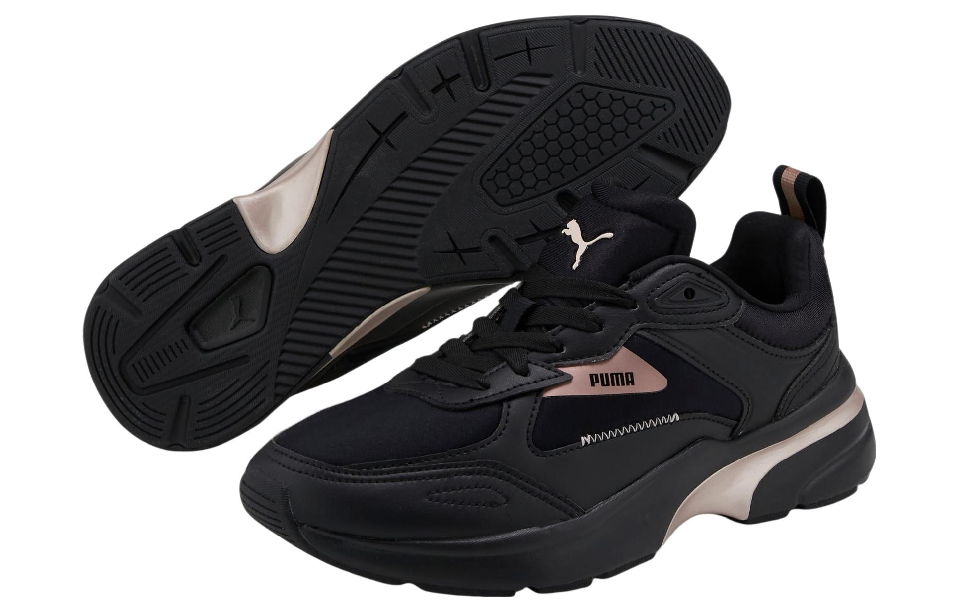 (WMNS) PUMA FS Runner Metallic 'Black Pink' 388632-01