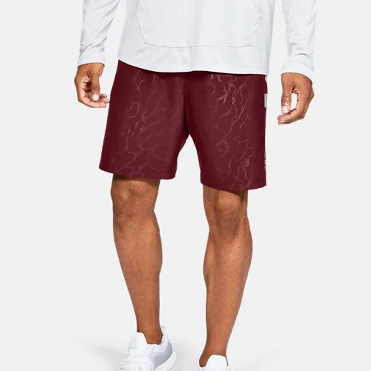 Under Armour Woven Graphic Emboss Training Shorts 'Burgundy' 1351670-615