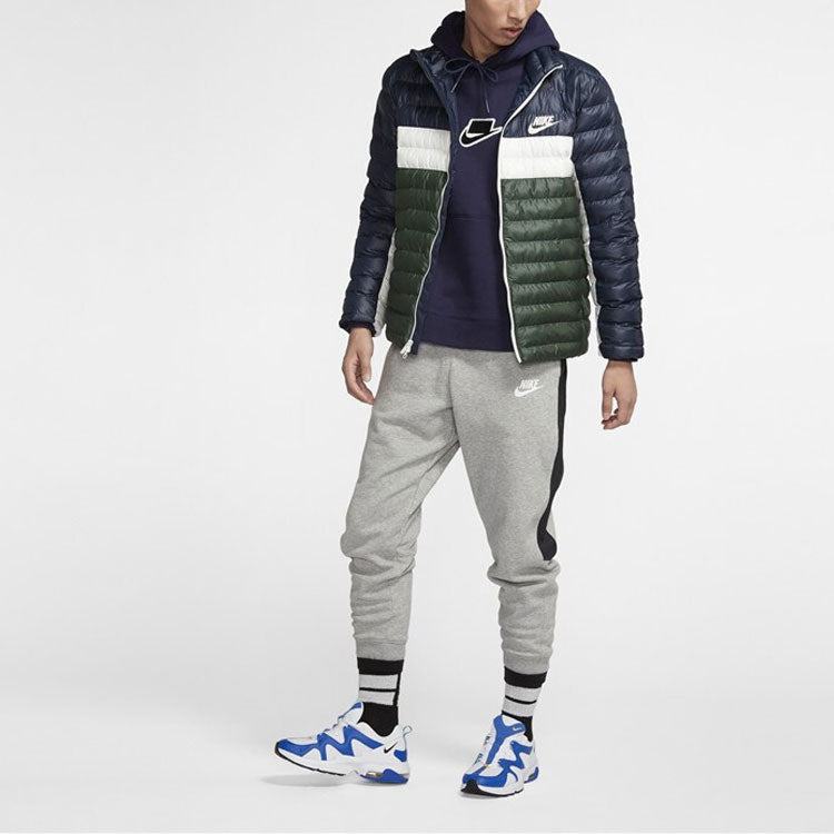 Nike Athleisure Casual Sports Stand Collar protection against cold Stay Warm Jacket Blue Green Colorblock BV4686-451