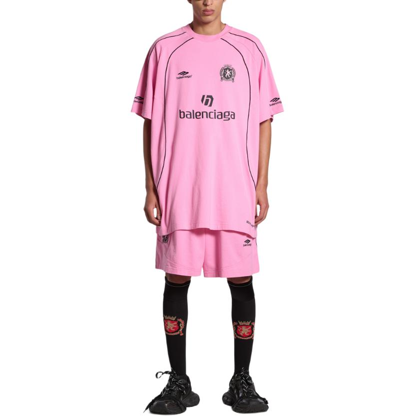 Balenciaga Soccer Series Miami Soccer Oversized T-shirt 'Pink' 777705TPVR71401