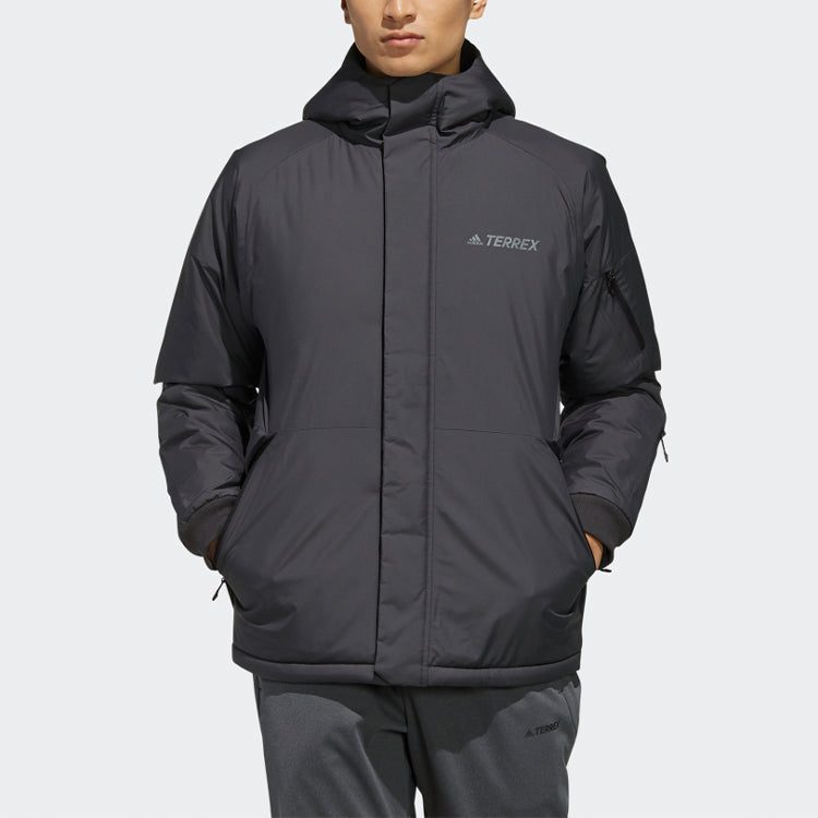 adidas XPLR INS Jacket Logo Hooded Jacket Black FJ9252