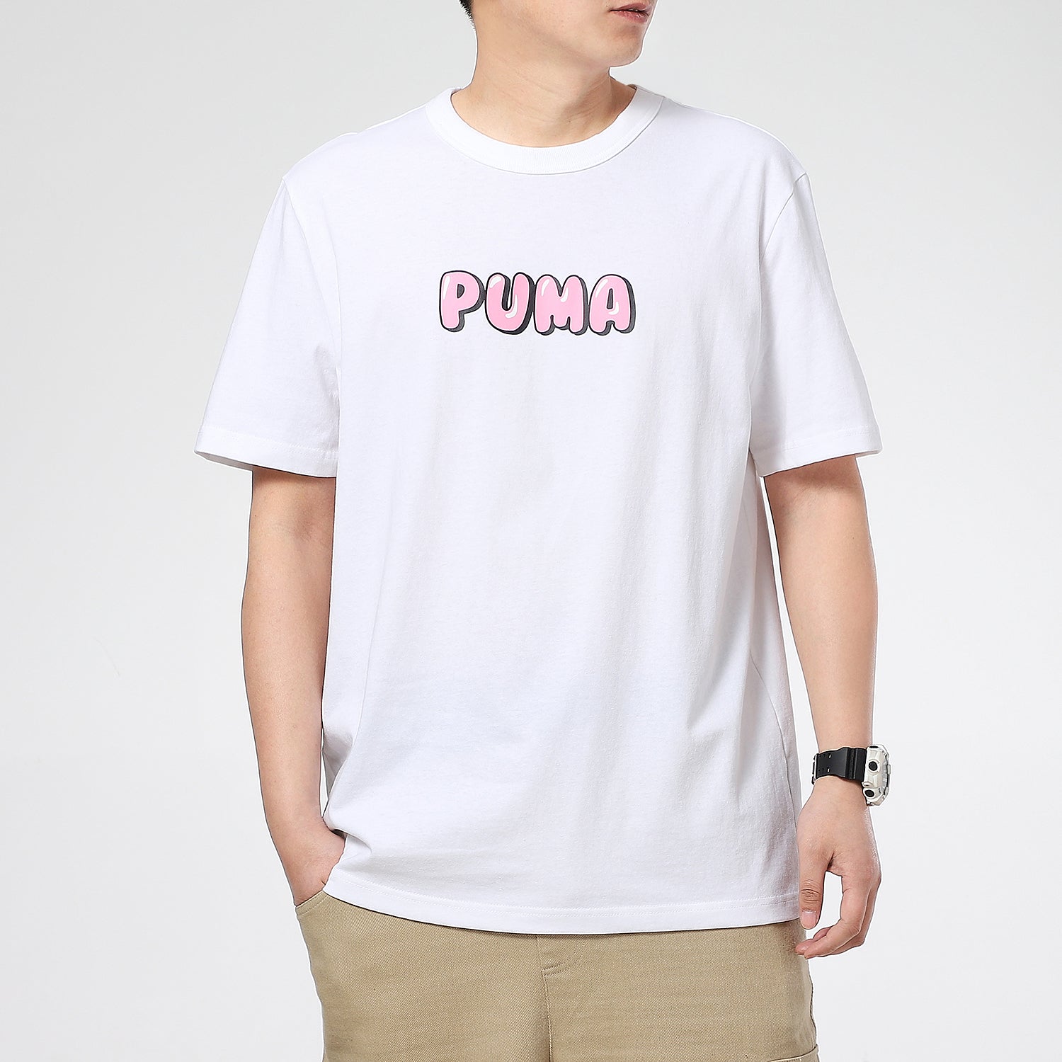 PUMA Downtown Graphic T-Shirt 'White Pink' 531335-02
