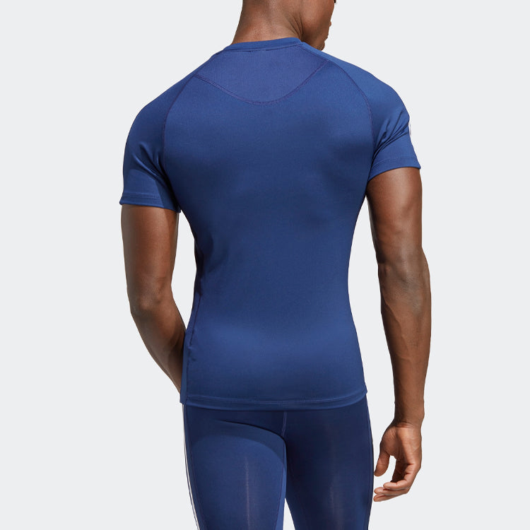 adidas Techfit 3-Stripes Training Tee 'Blue' IC2166