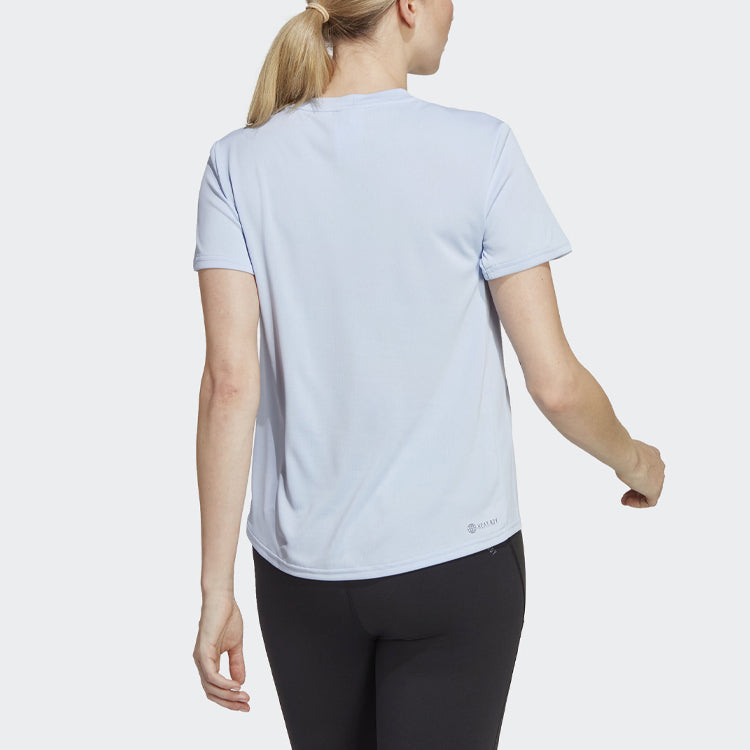 (WMNS) adidas Logo Hiit Heat.rdy Sweat-conceal T-Shirts 'Blue' II3245