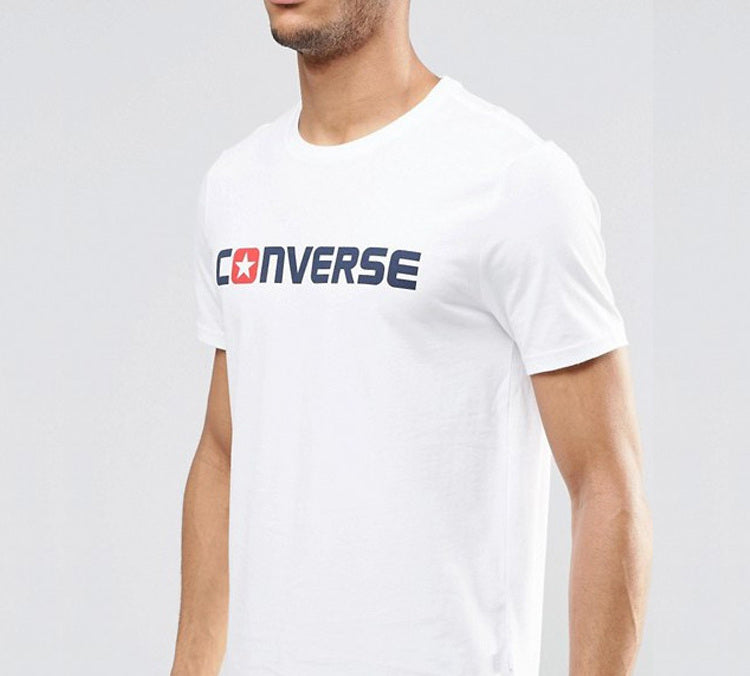 Men's Converse Pure Cotton Alphabet Short Sleeve White 10001970-A01