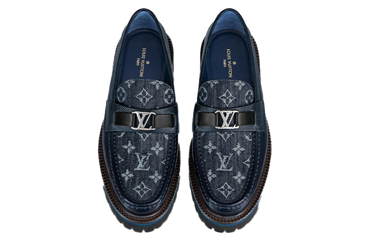 LOUIS VUITTON Major Loafers 'Navy Monogram with Monogram Deco' 1A8YJZ