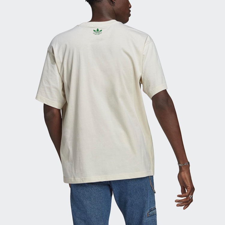 adidas originals Tongue Stan Tee Printing Sports Short Sleeve Creamy White GQ8873