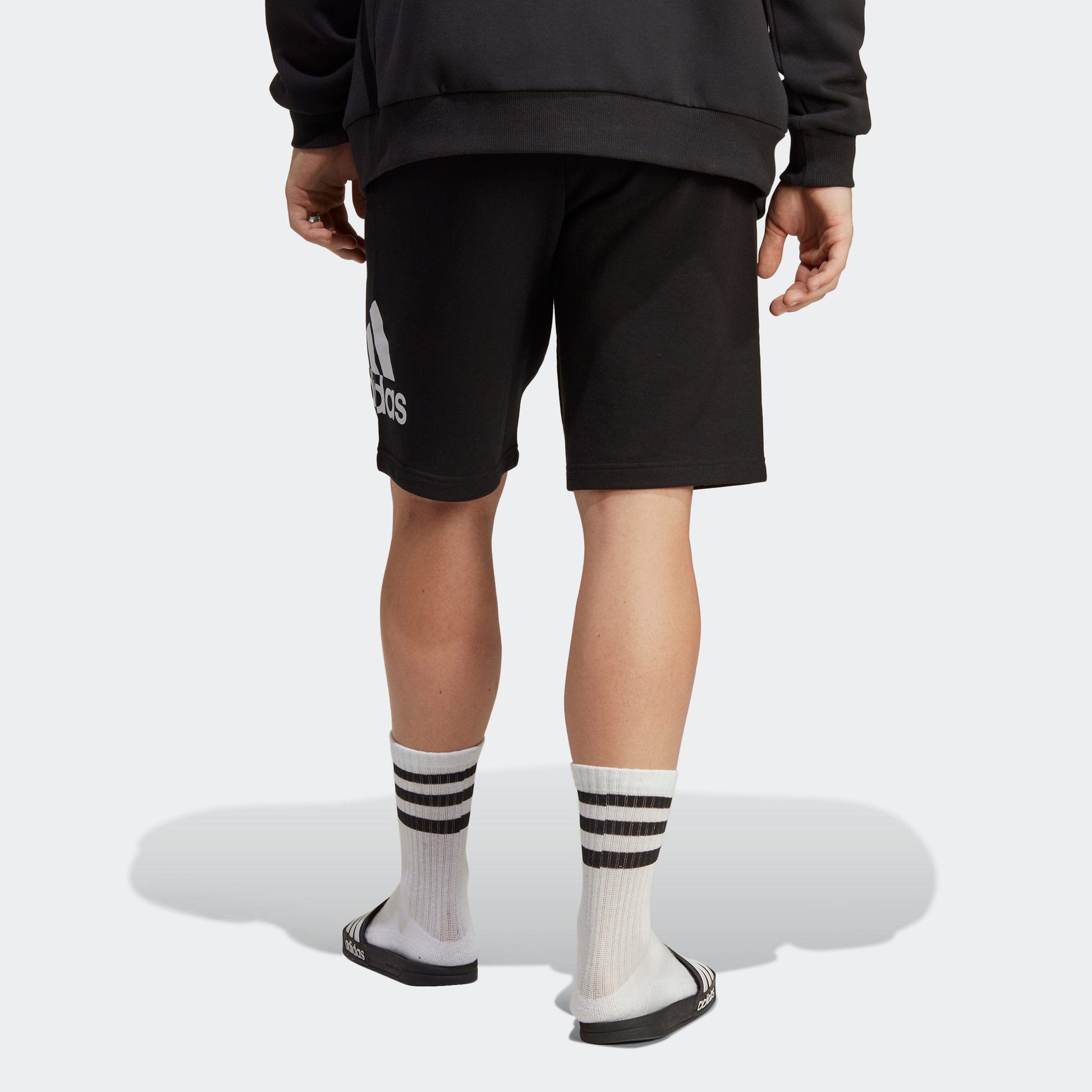 adidas Essentials Big Logo French Terry Shorts 'Black' IC9401