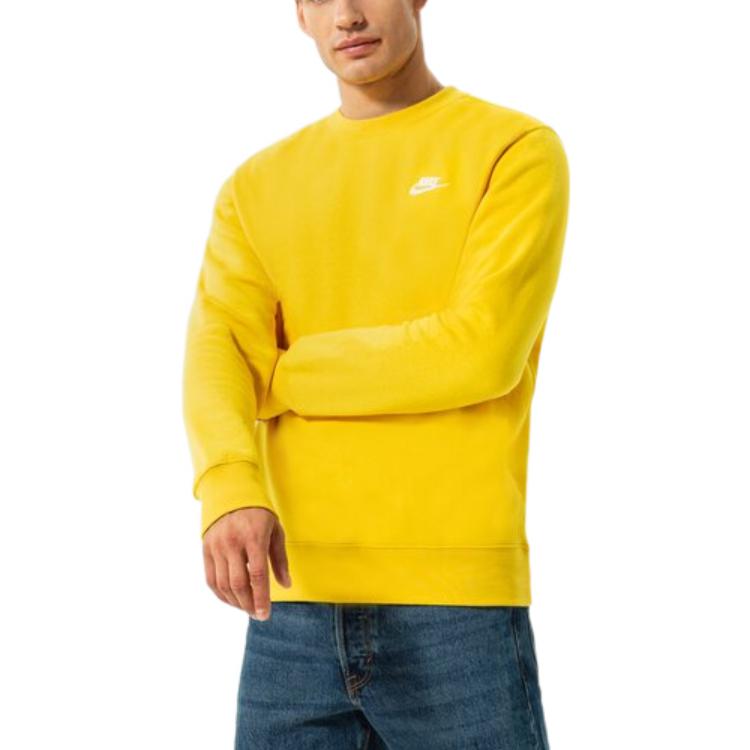 Nike Sportswear Club Solid Color Logo Embroidered Round Neck Long Sleeves BV2662-709