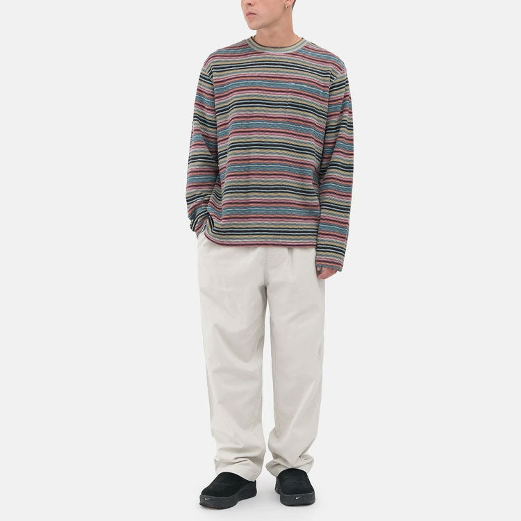 Men's Stussy FW21 Stripe Long Sleeves Khaki 1140274