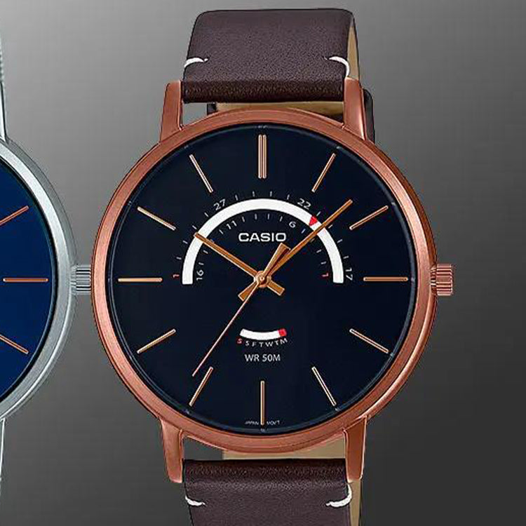 Casio Dress Classic Minimalistic Analog Watch 'Brown Black' MTP-B105BL-1AV